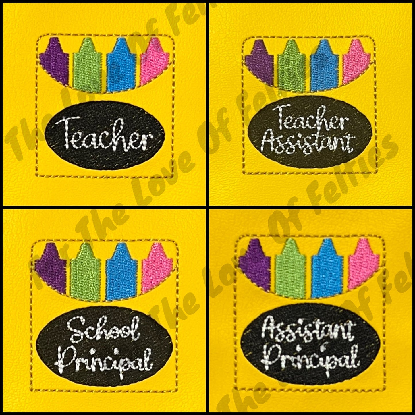 School Administration Crayon Box Feltie Set #1