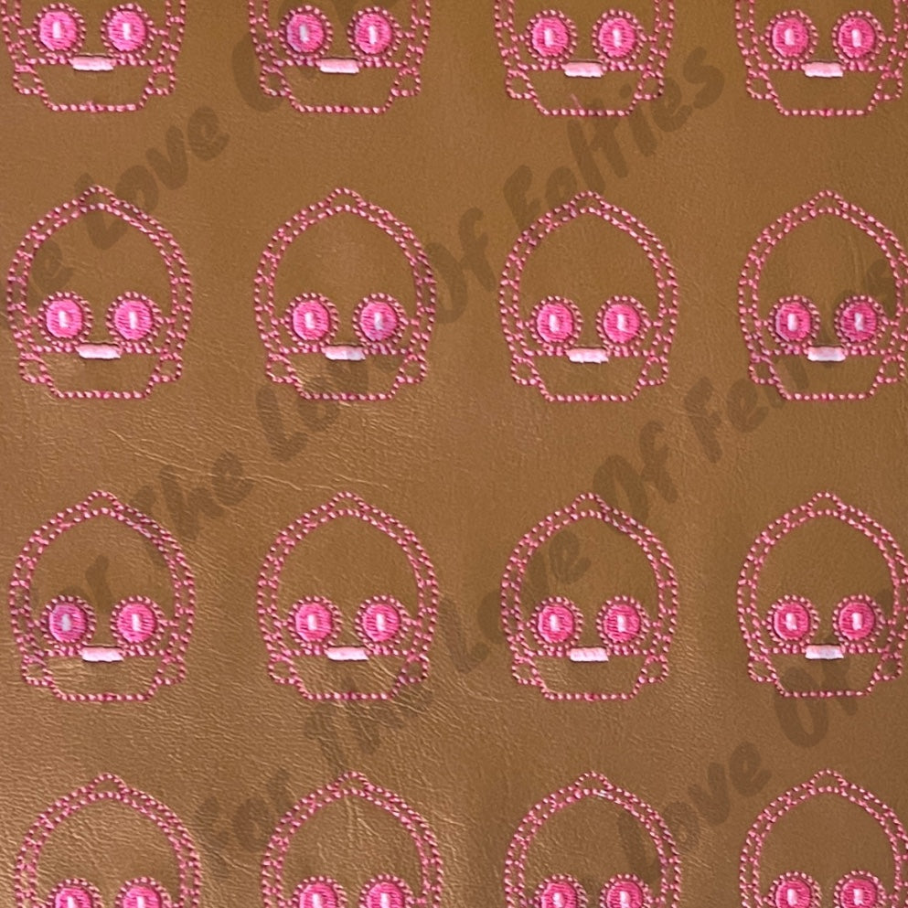 Limited Pink, Gold Space Robot Feltie