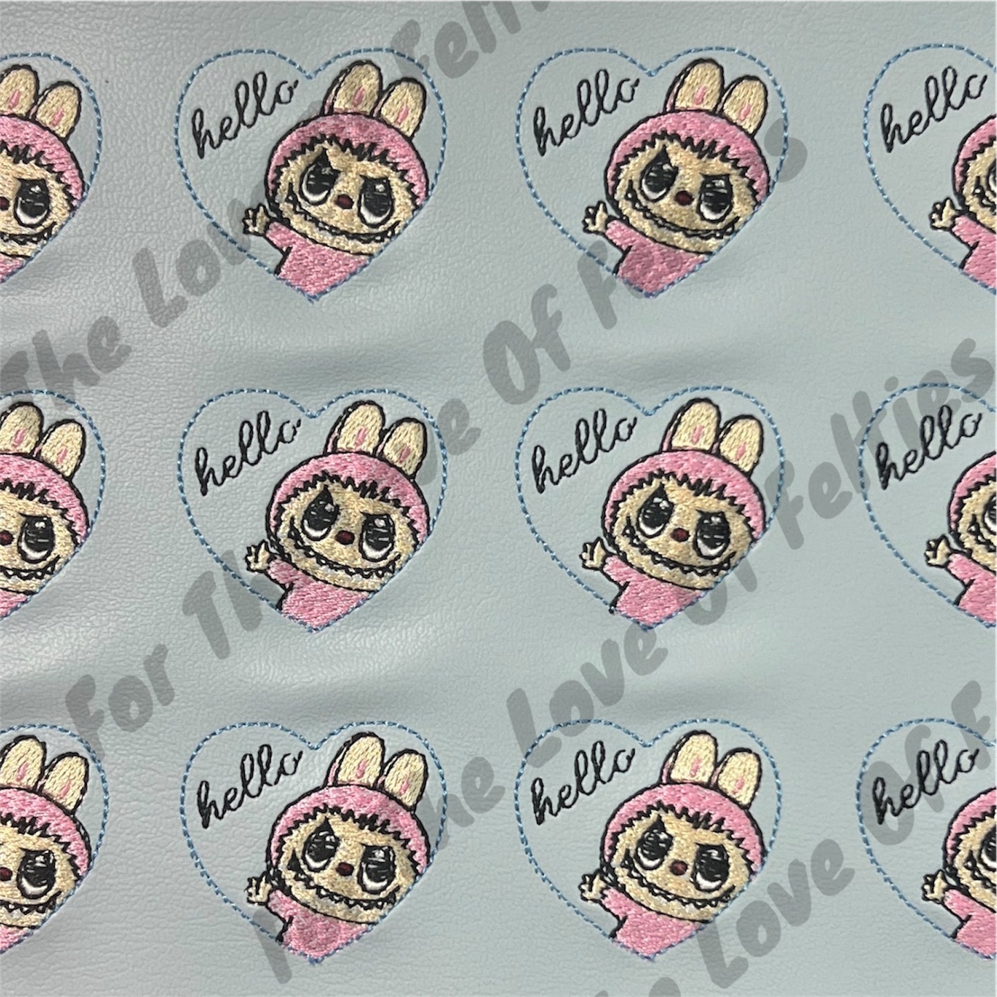 Blue Labubu Heart Feltie
