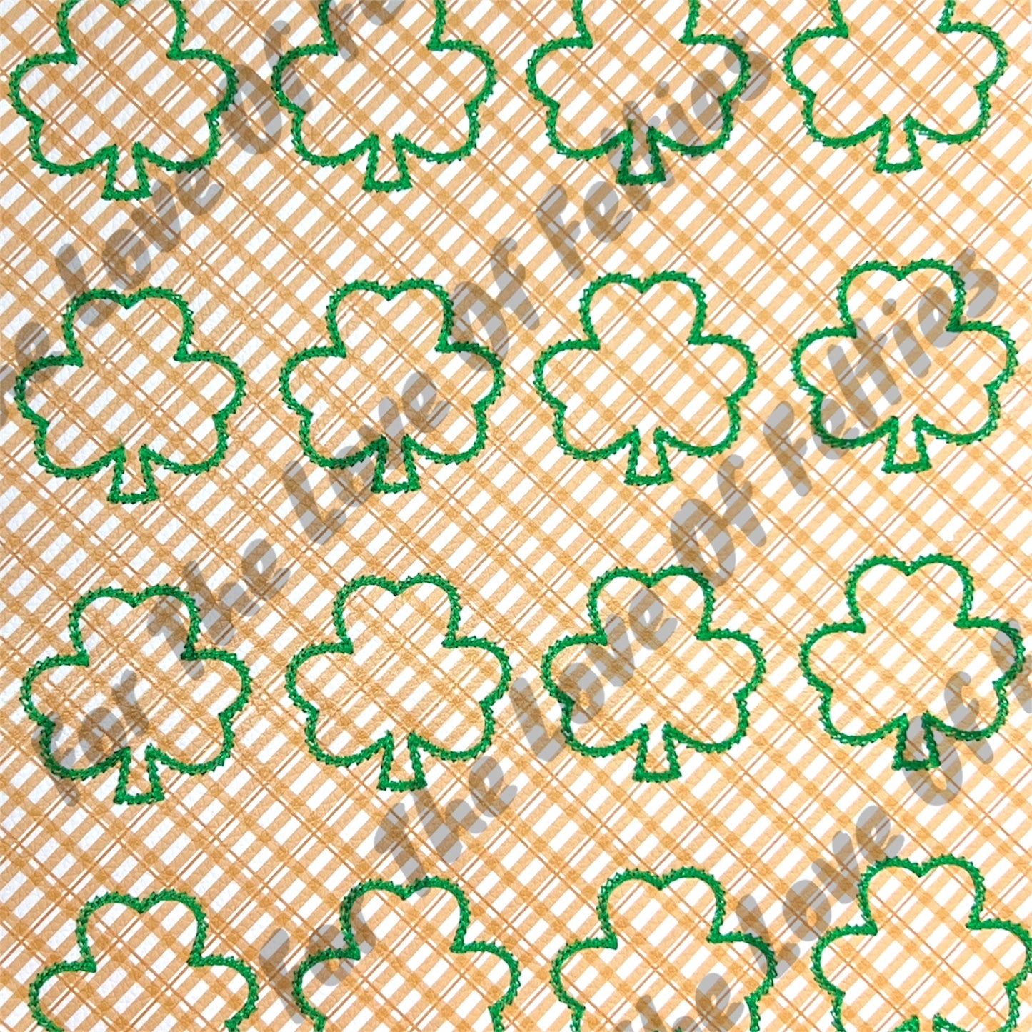 Limited Gold Plaid Shamrock Feltie