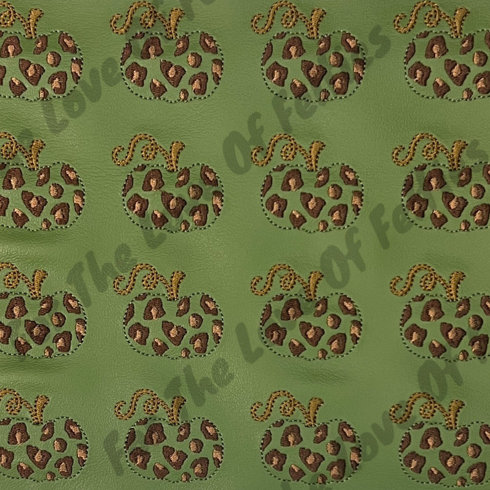 Olive Green Leopard Pumpkin Feltie