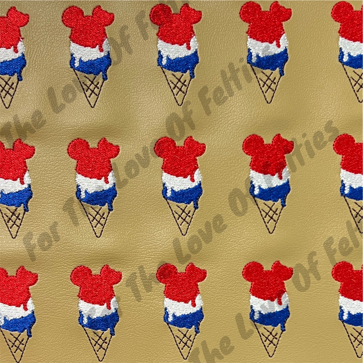 Red, White and Blue Mouse Ice Cream Feltie