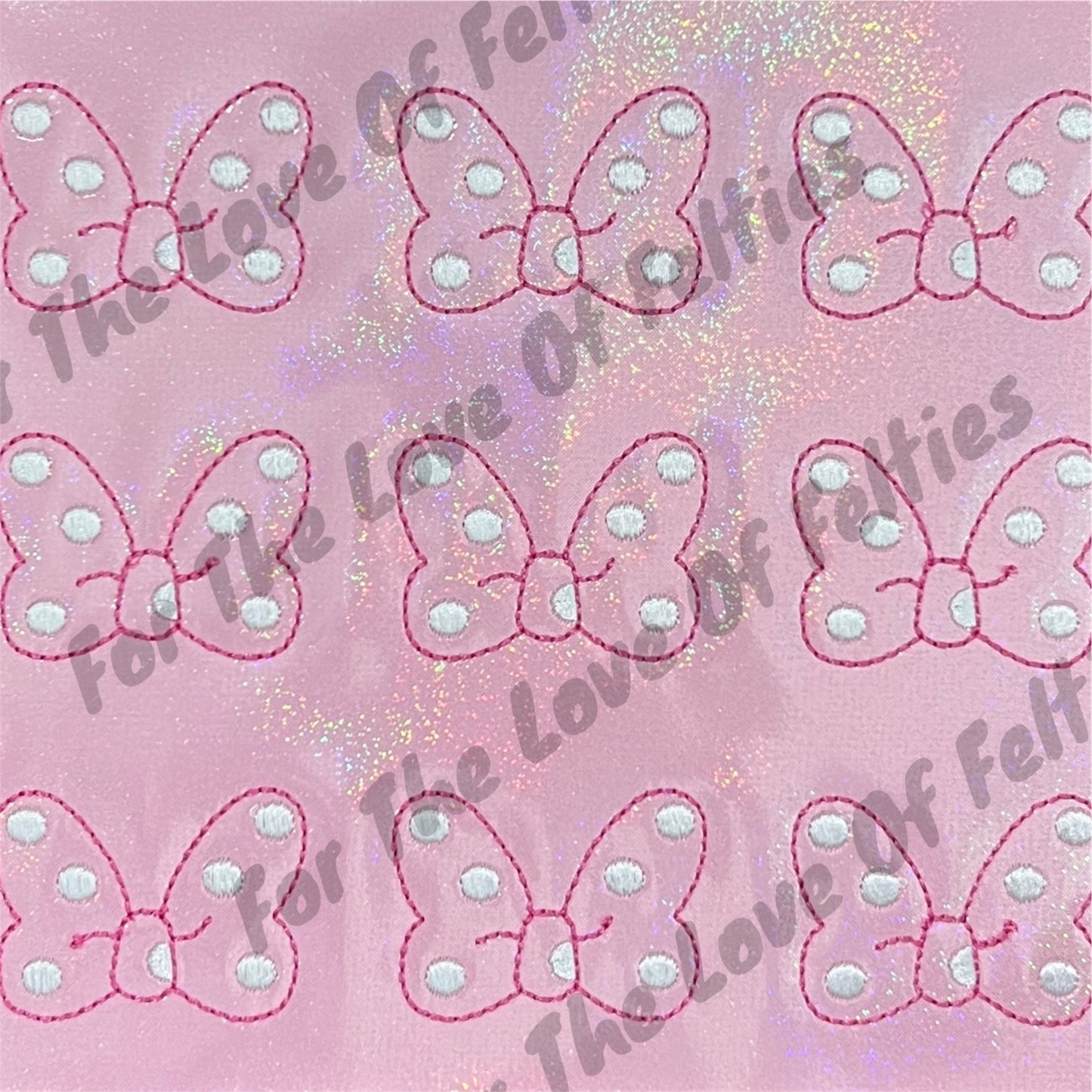 Pink Mouse Bow Feltie