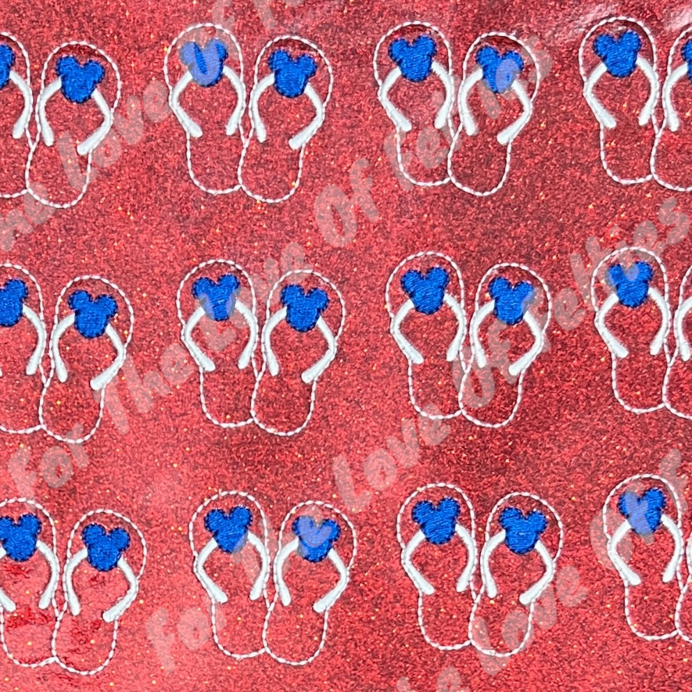 Exclusive Red Patriotic Mouse Flip Flop Feltie