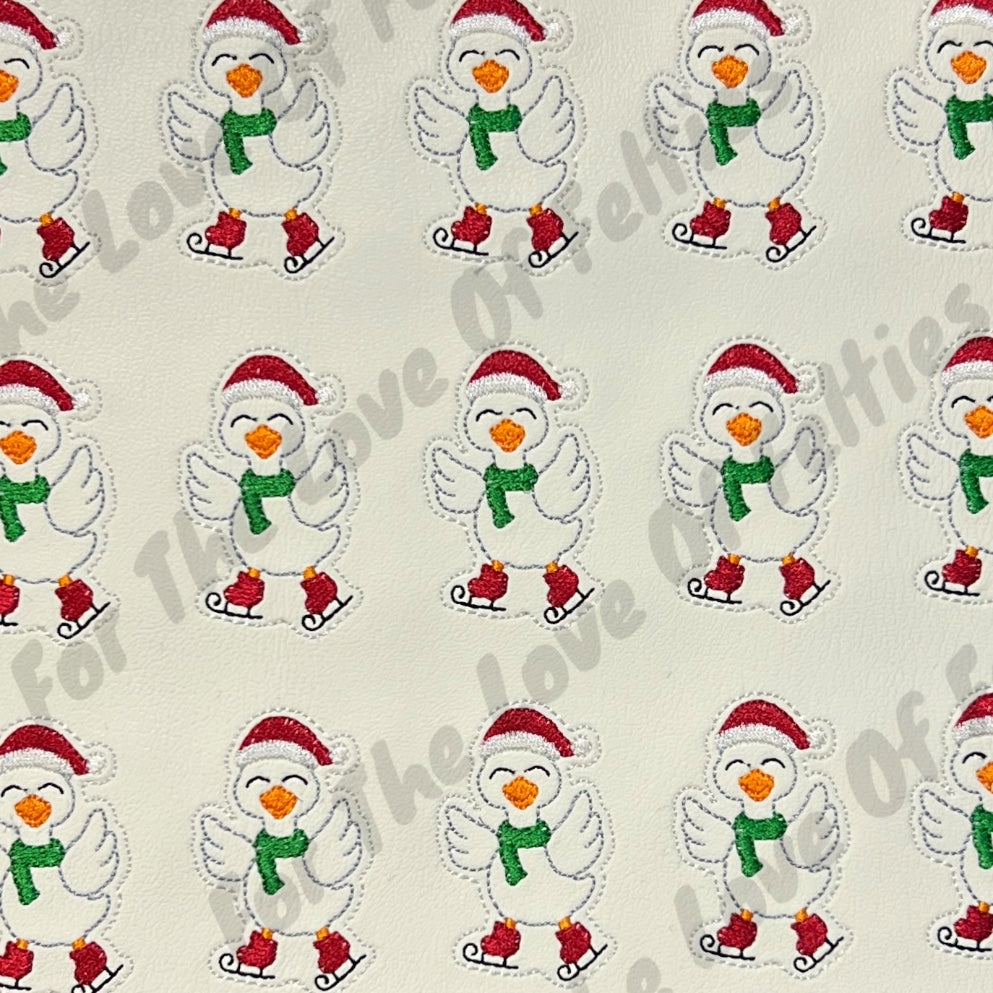 Holiday Skating Goose Feltie