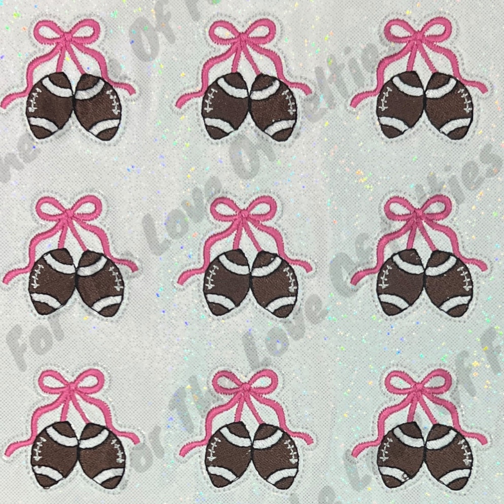 Footballs With Coquette Bow Feltie
