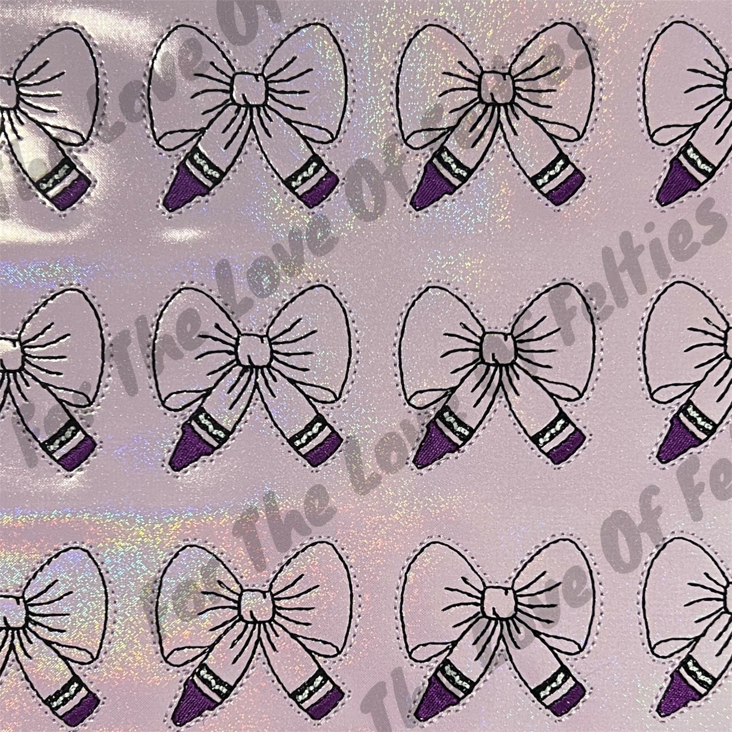 Purple Crayon Bow Feltie
