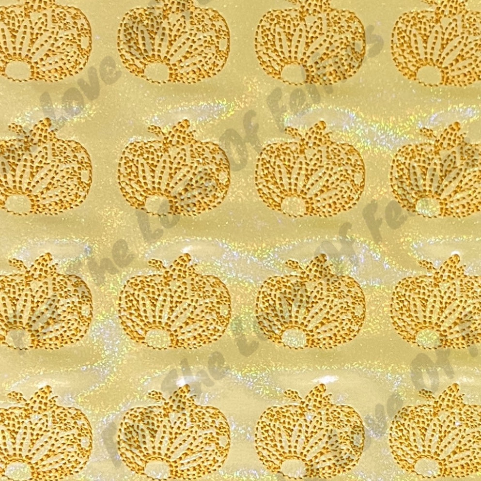 Yellow Pumpkin Sunflower Redwork Feltie