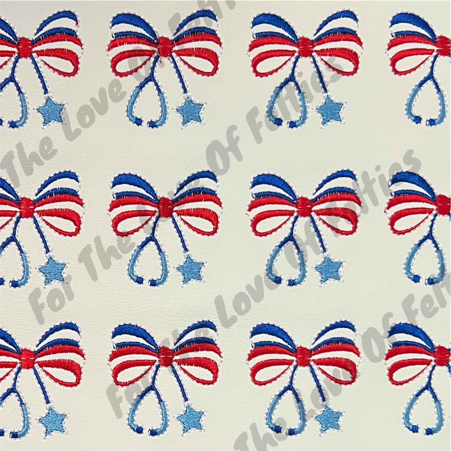 Patriotic Bow Stethoscope Feltie