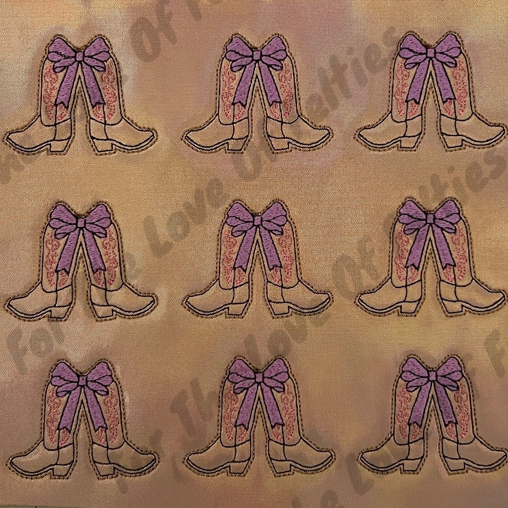 Boots with Purple Bow Feltie