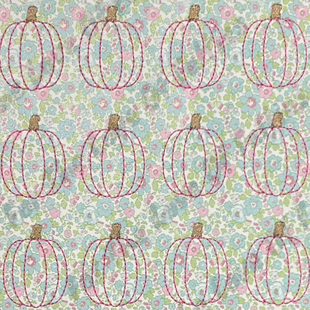 Limited Floral Printed Pumpkin Feltie
