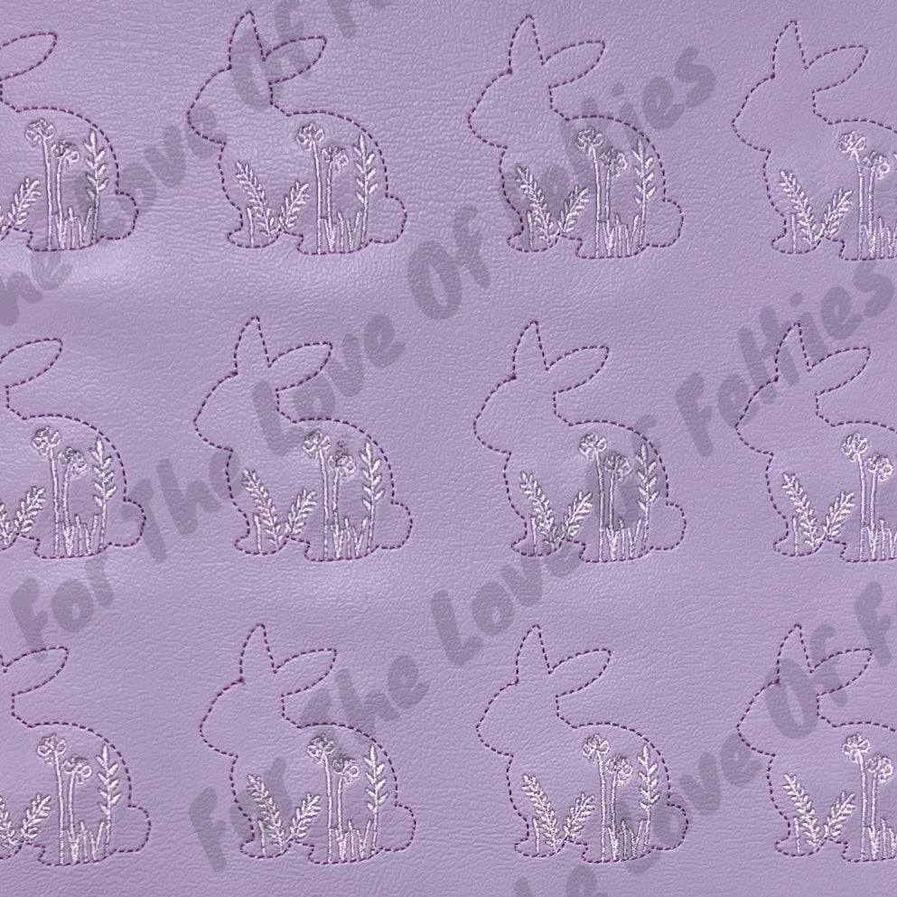 Purple Floral Bunny Feltie