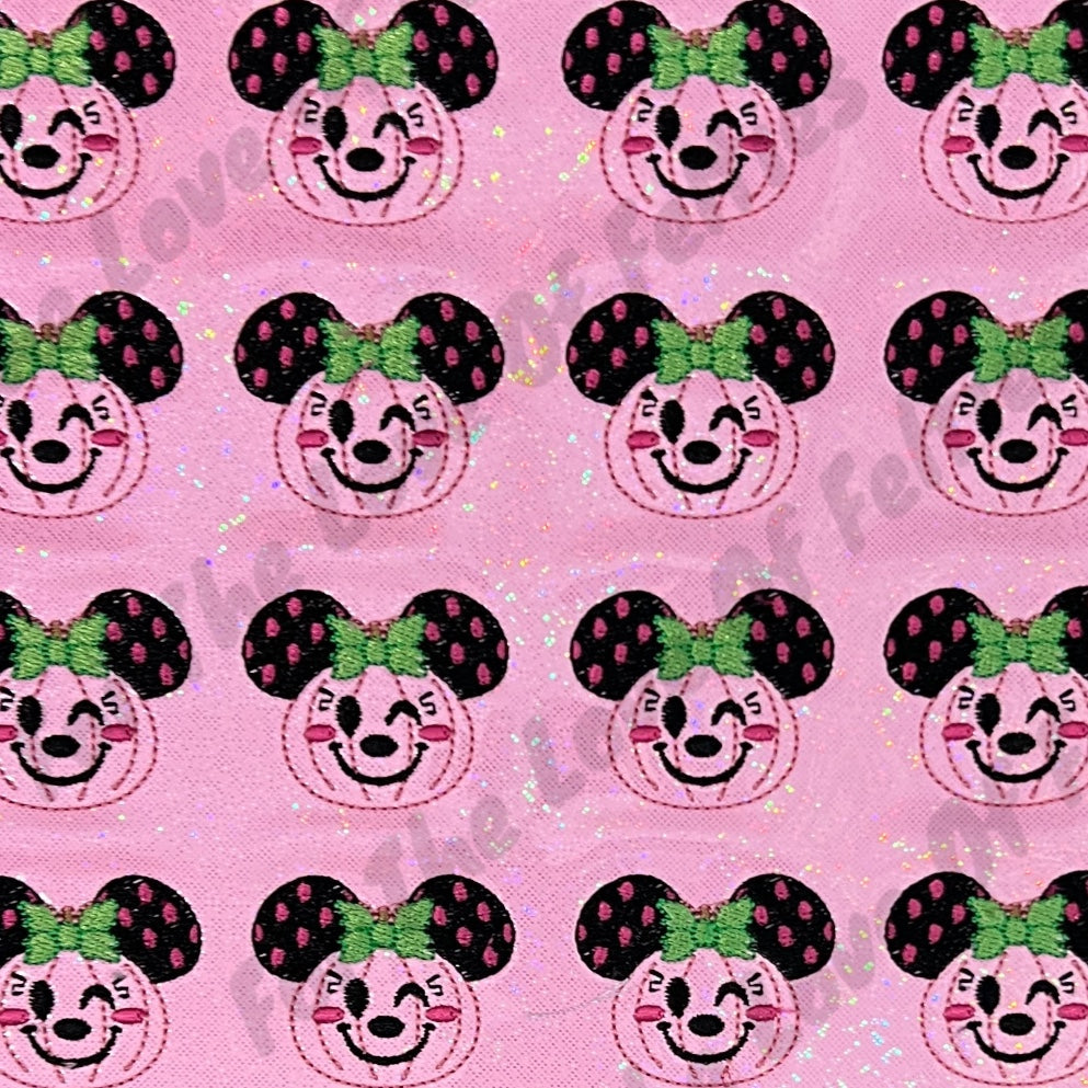 Pink Girl Mouse Pumpkin Feltie