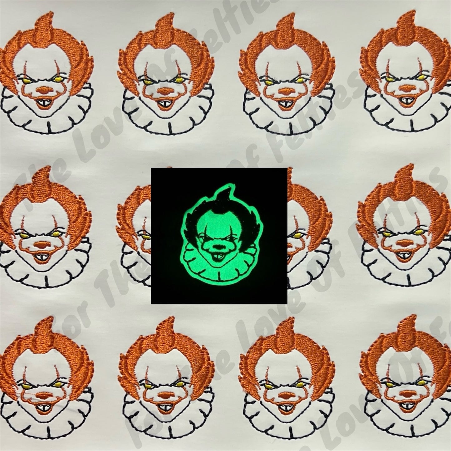 Scary Balloon Clown, Glow In The Dark Feltie