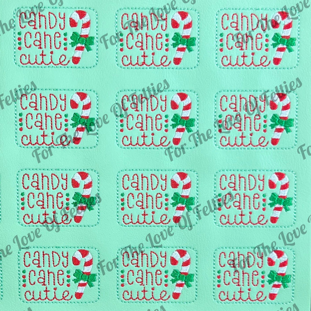 Mint Matte Candy Cane Cutie Feltie
