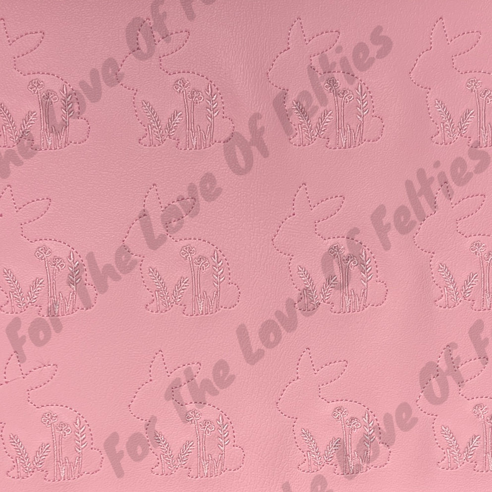 Pink Floral Bunny Feltie