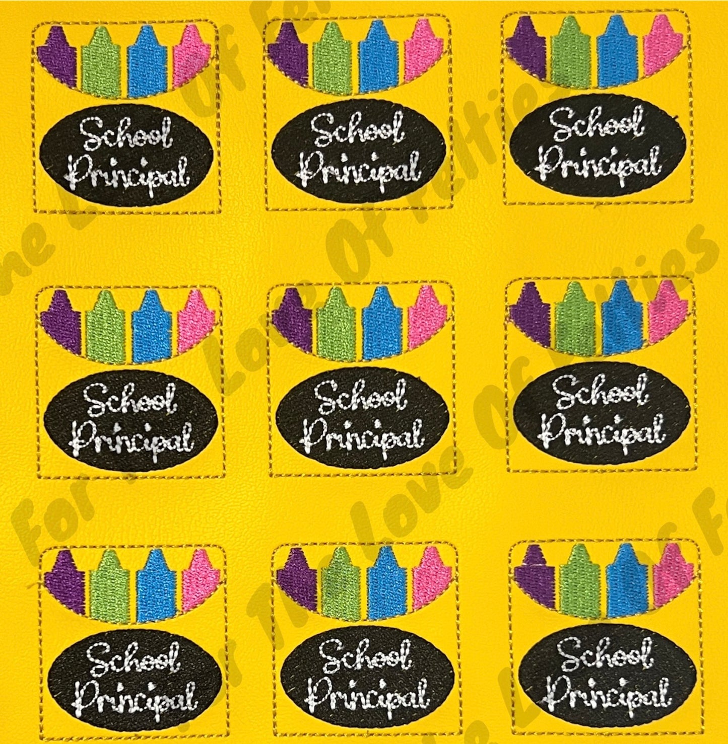 School Principal Crayon Box Feltie