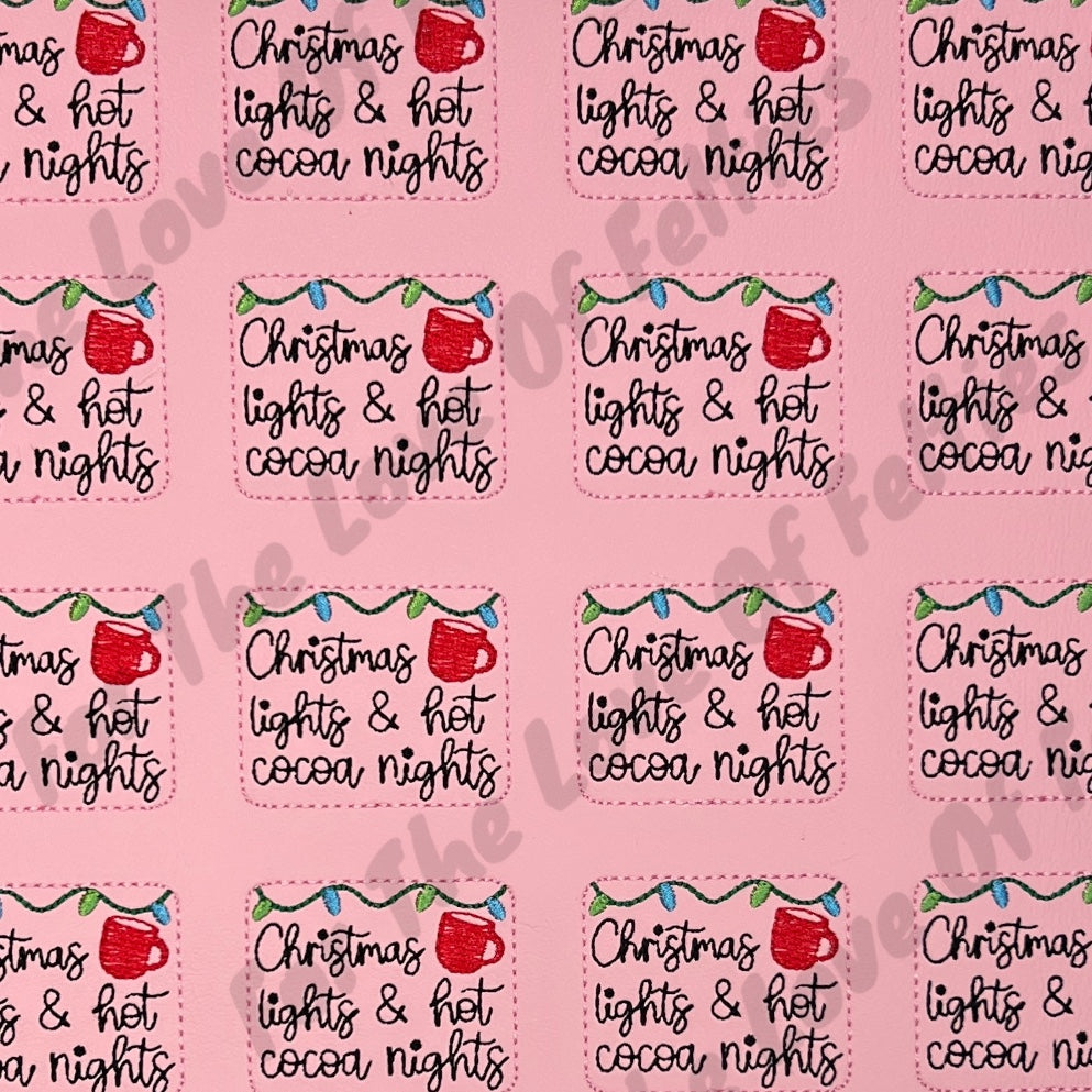 Pink Christmas Lights And Hot Cocoa Nights Feltie