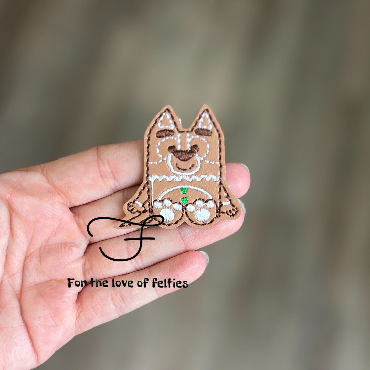 Blue Dog Gingerbread Feltie