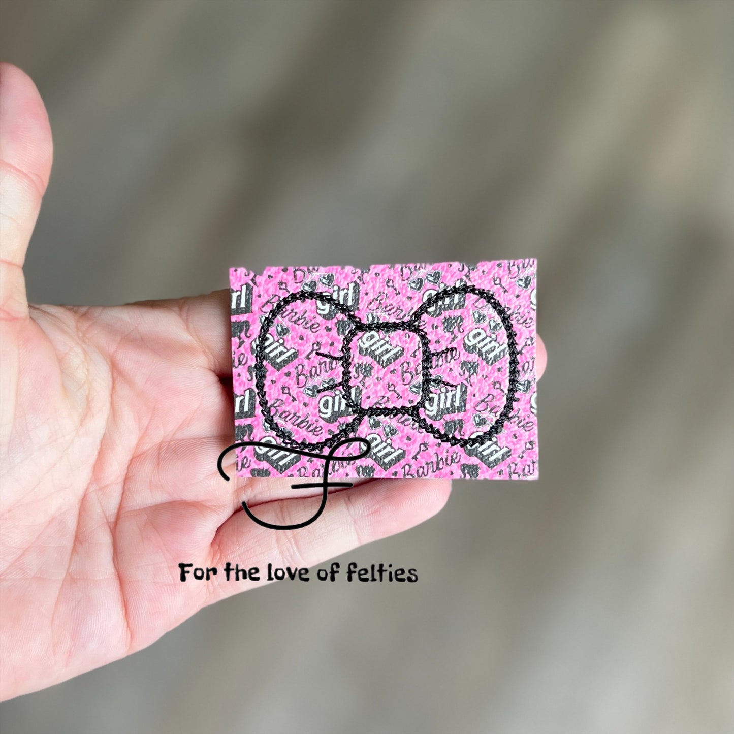 Barbie Bow Feltie/Snap Clip Cover