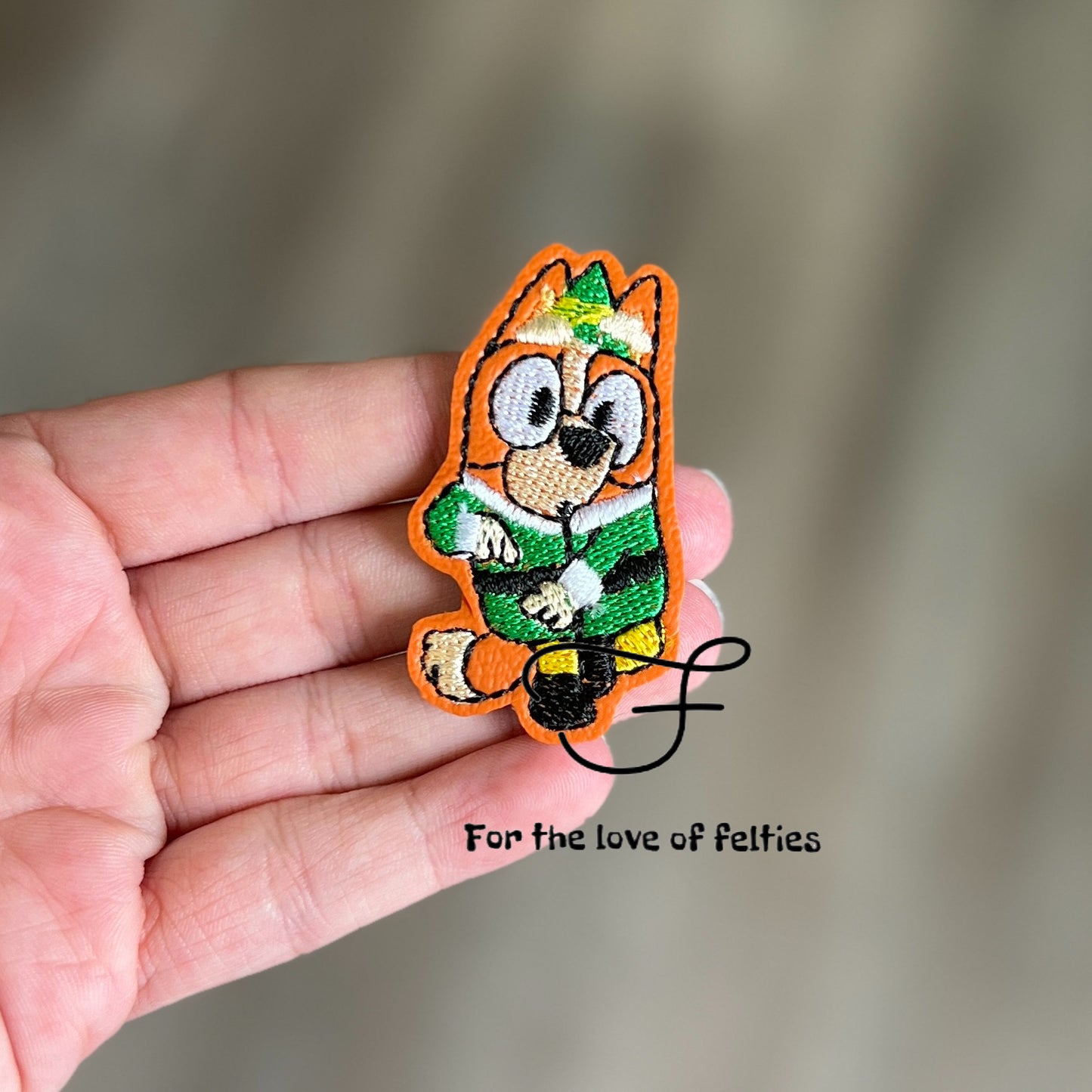 Orange Elf Dog Feltie