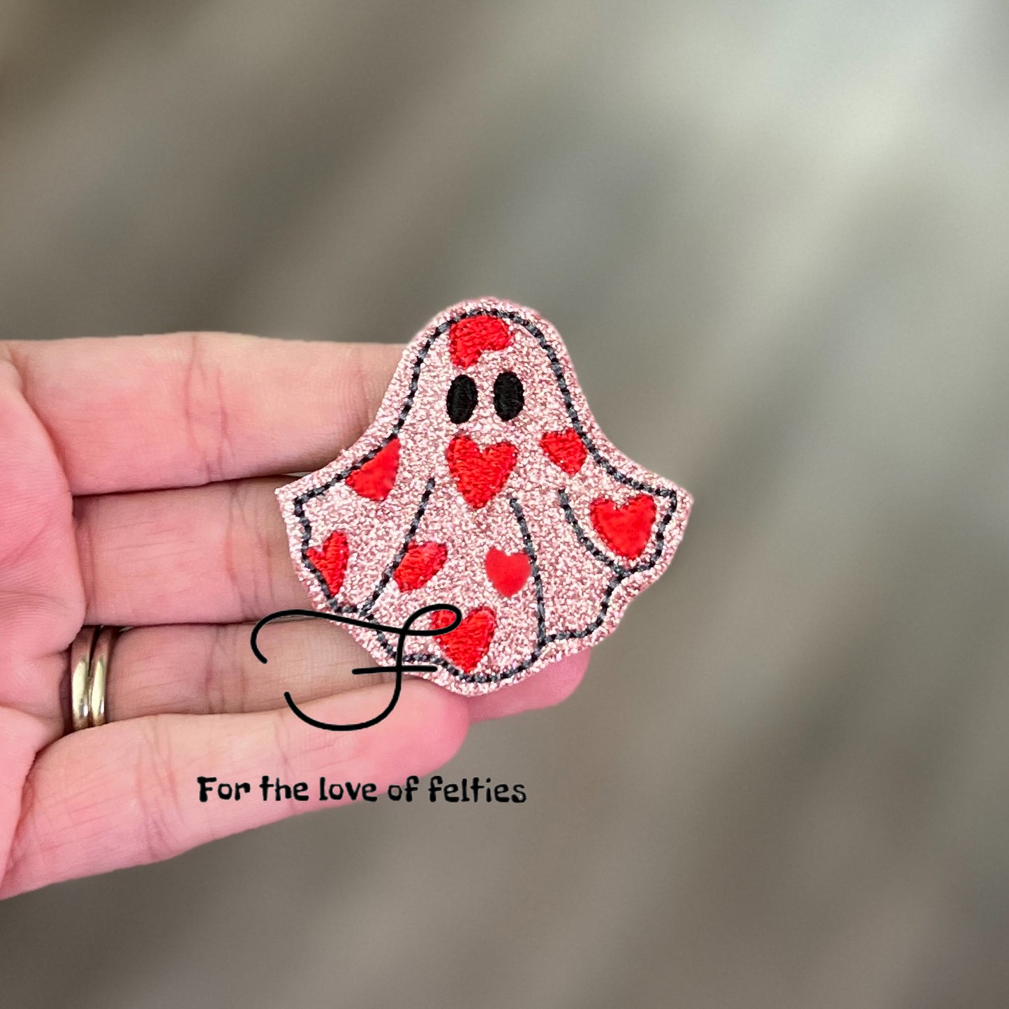 Heart Ghost Feltie