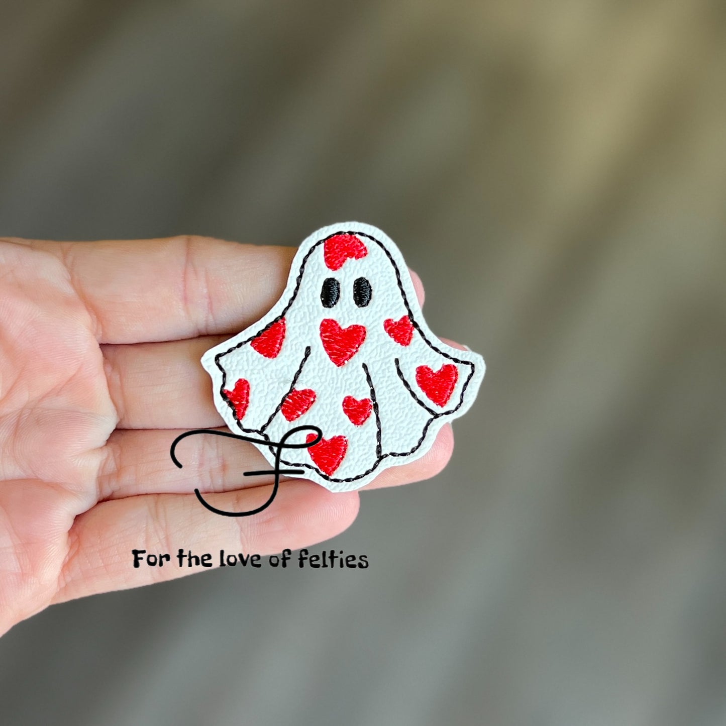 Heart Ghost Feltie