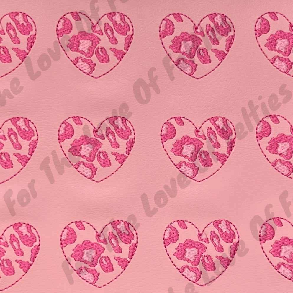 Pink Leopard Heart Feltie