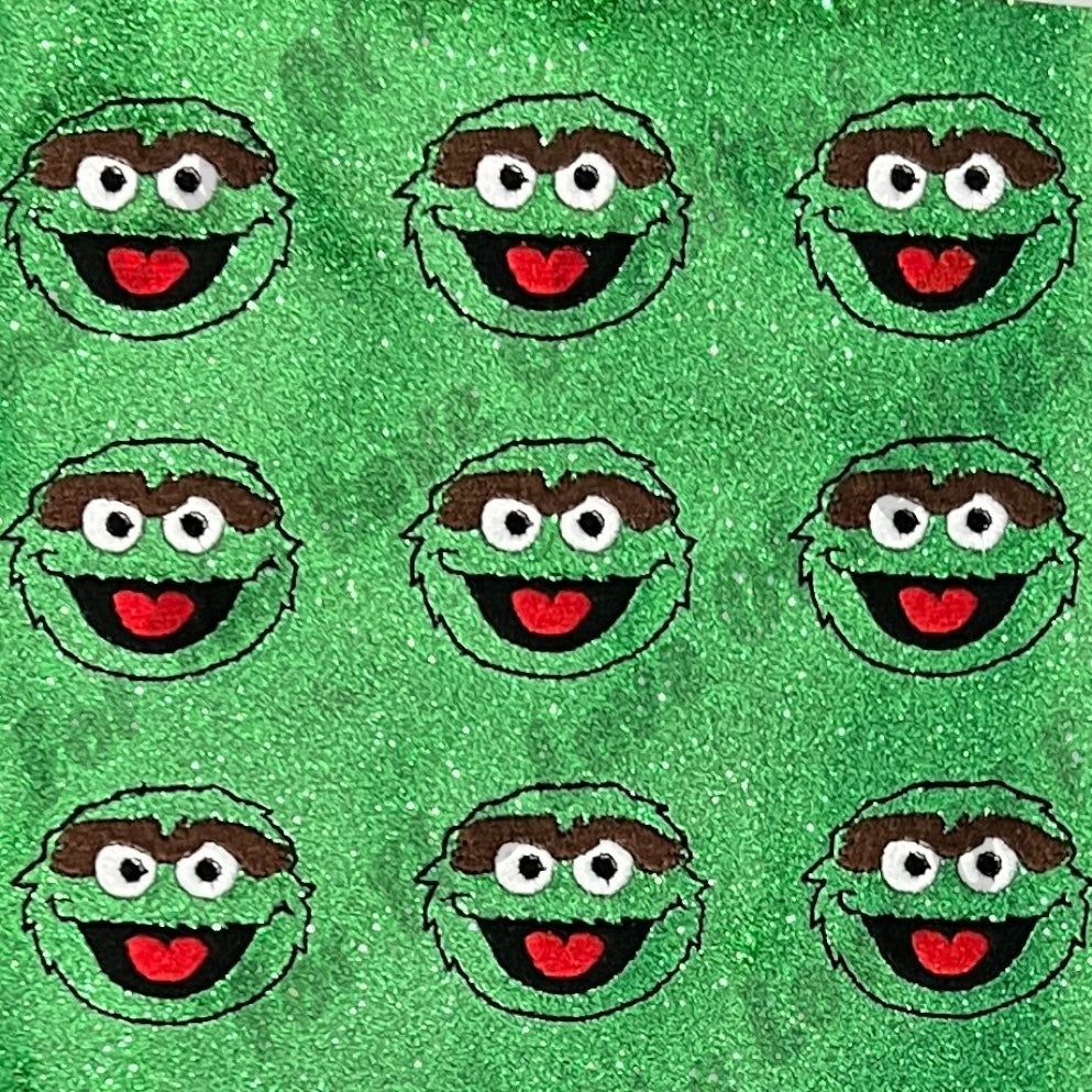 Green Glitter Furry Monster Feltie