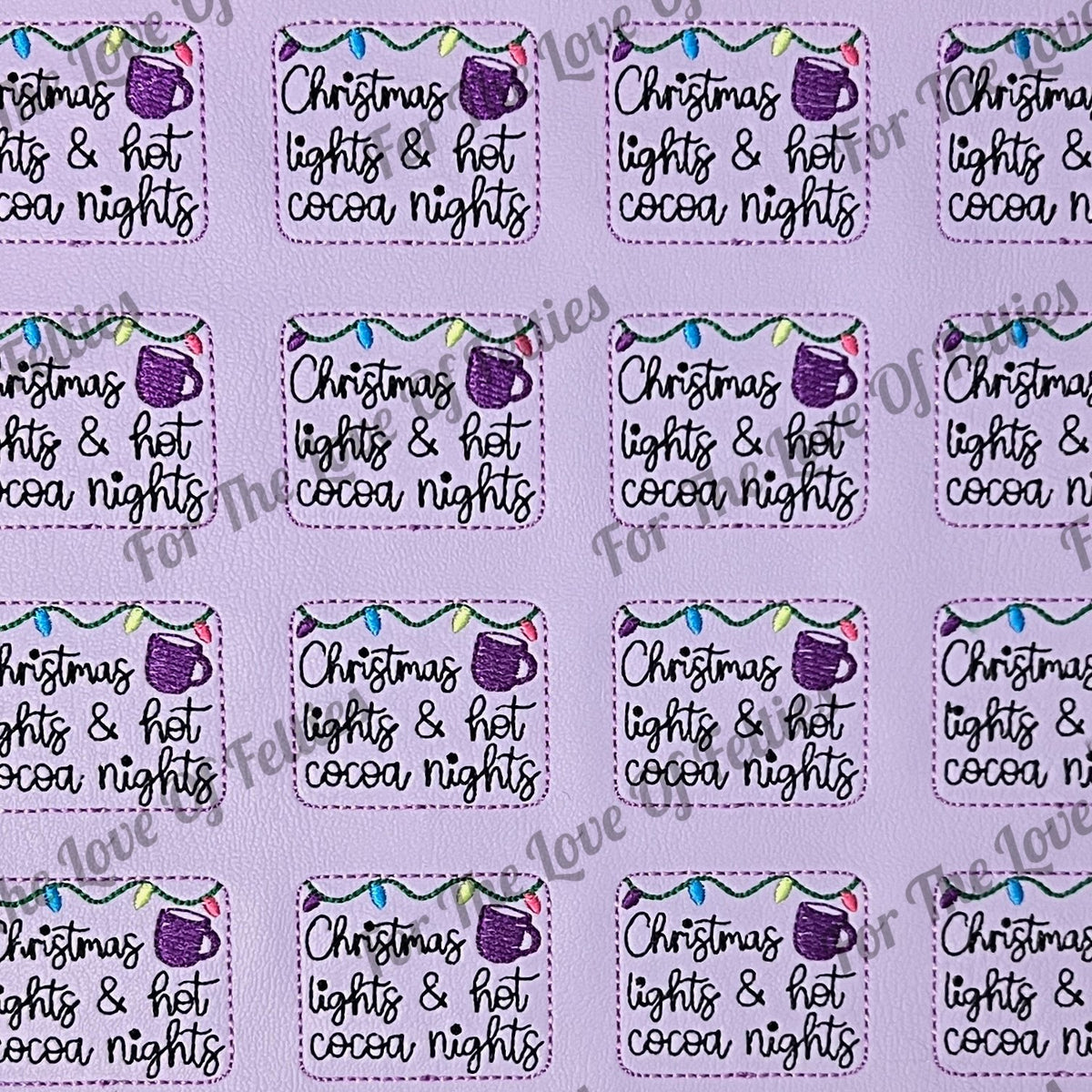 Purple Christmas Lights and Hot Cocoa Nights Feltie