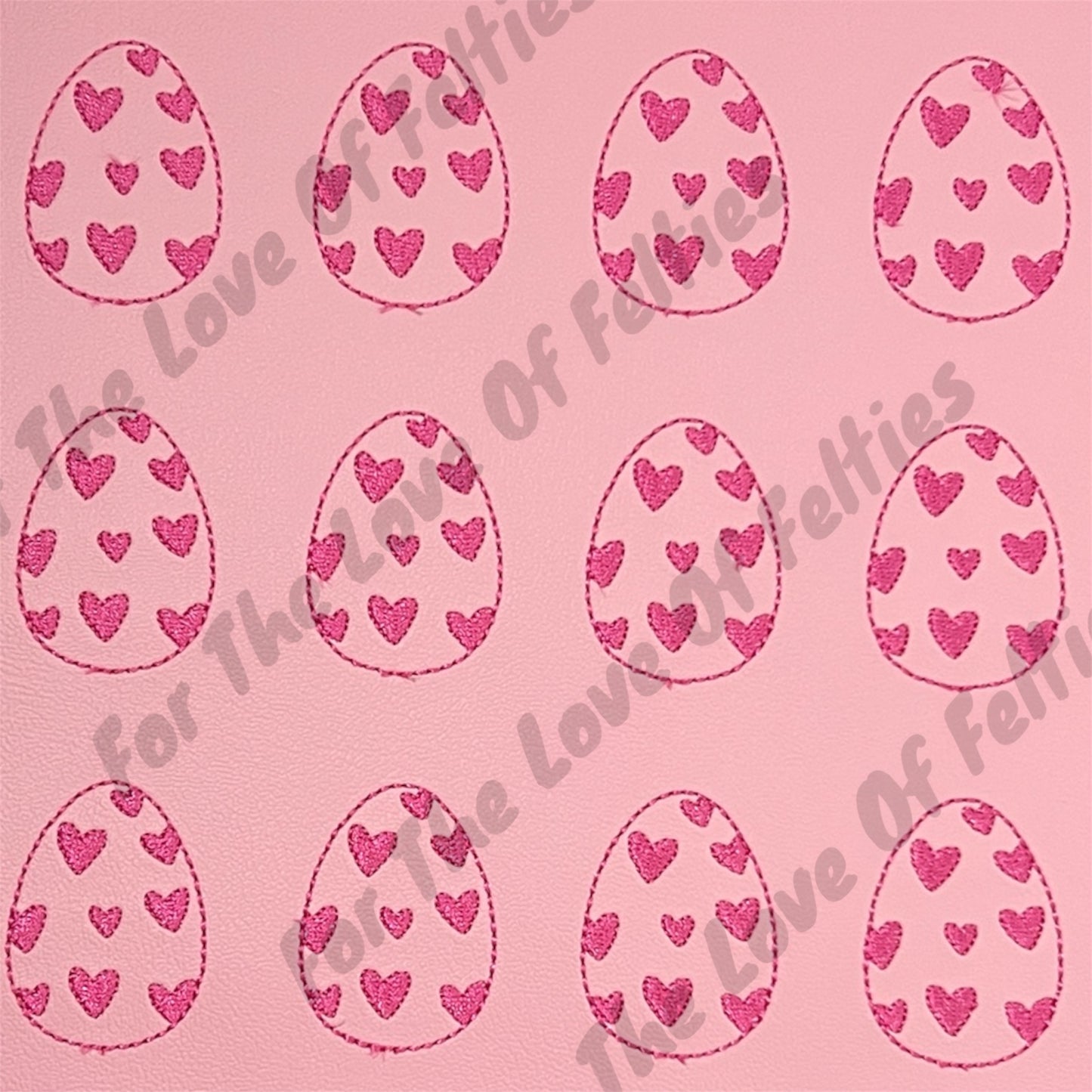 Pink Egg With Hearts Feltie