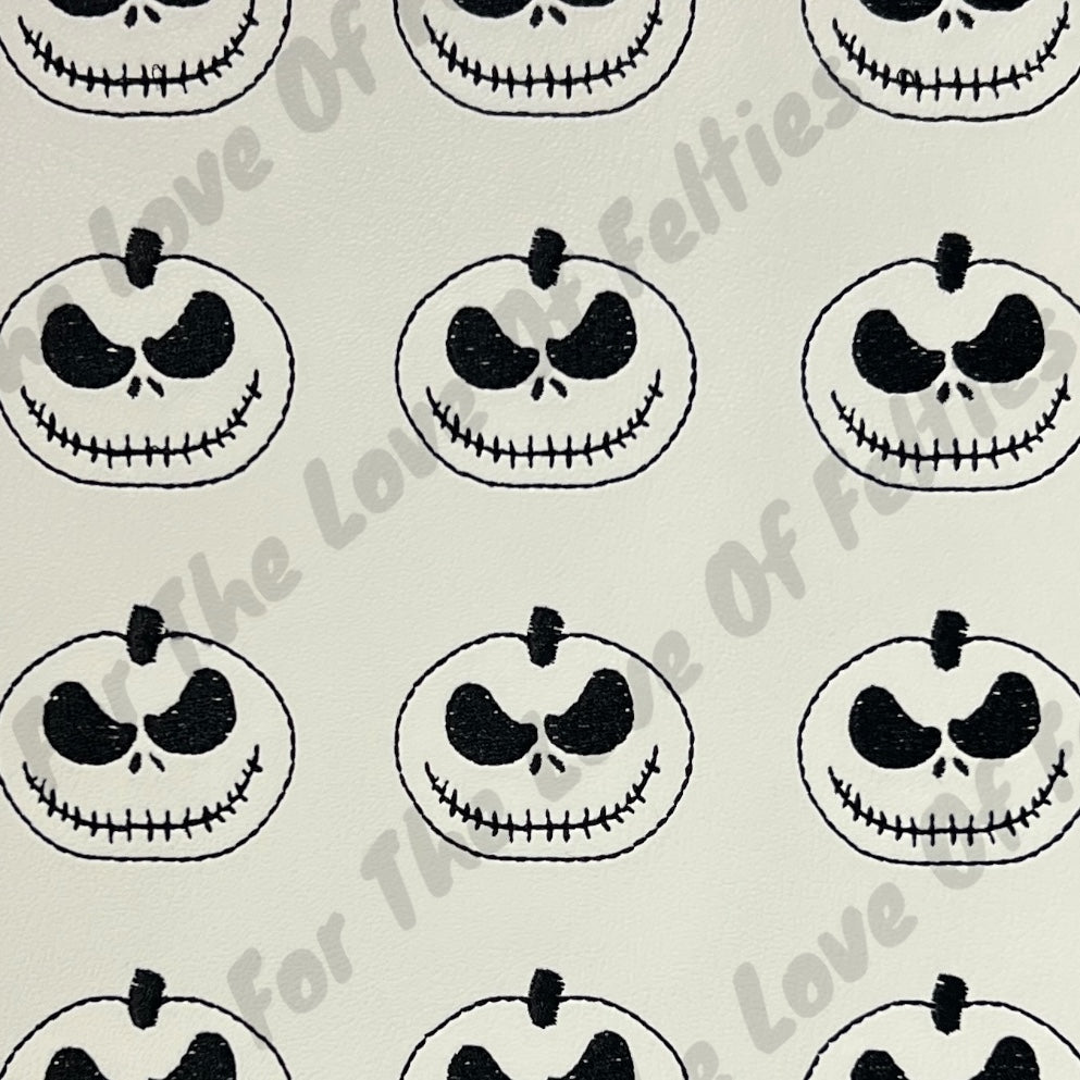 White Jack Skellington Pumpkin Feltie