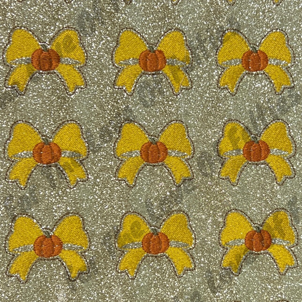 Yellow Coquette Pumpkin Bow Feltie
