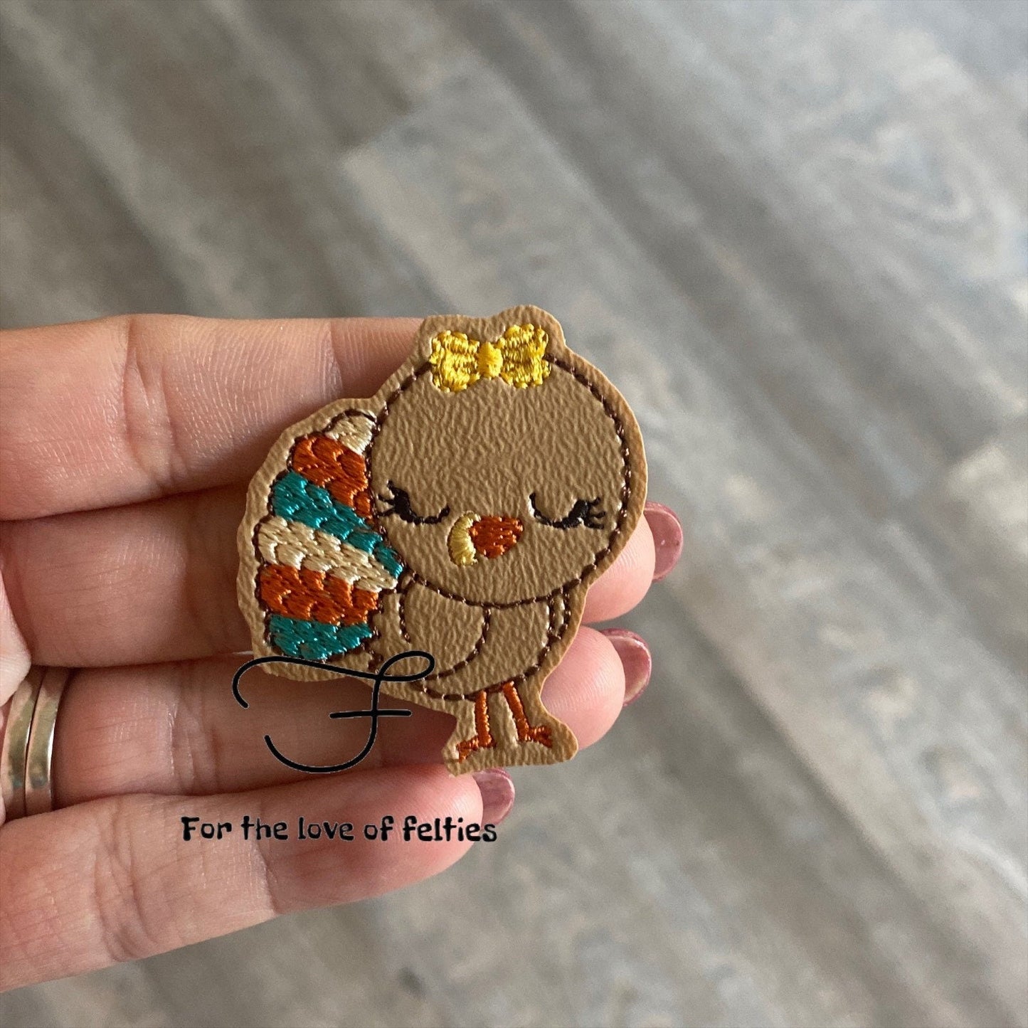 Turkey With Bow Fun Colors Feltie