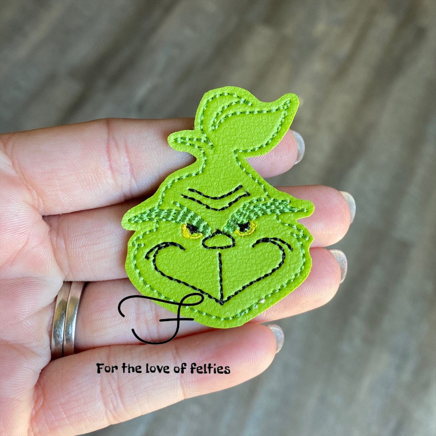 Mean Grinch Head Feltie