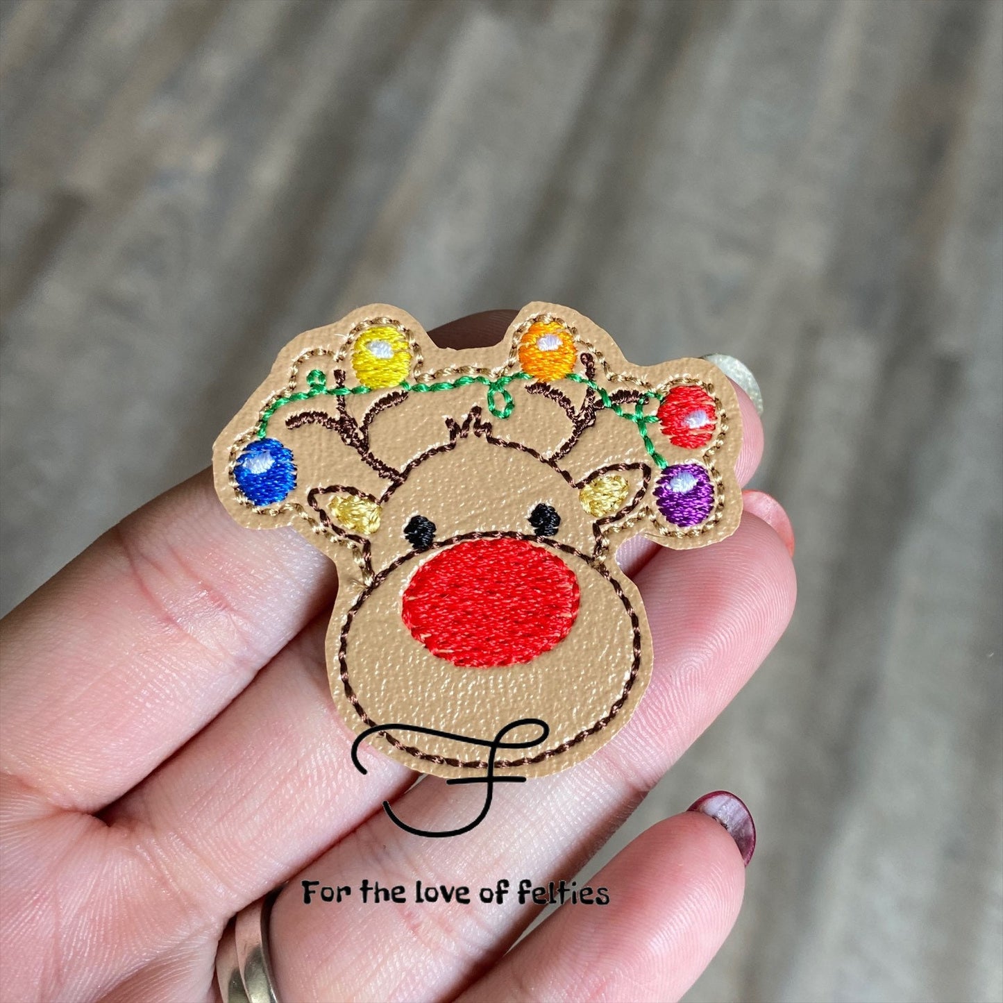 Reindeer with Lights Feltie