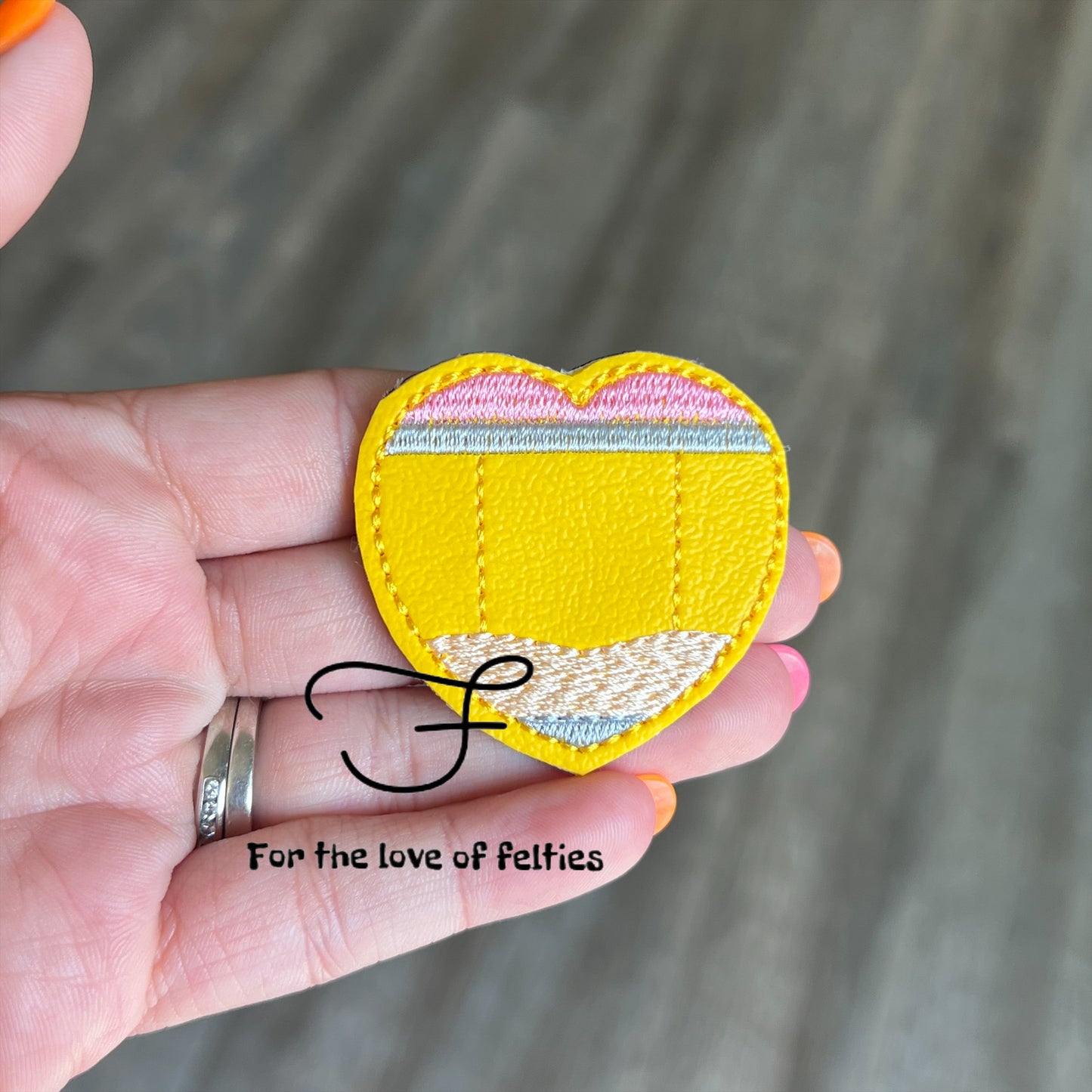 Pencil Heart Feltie