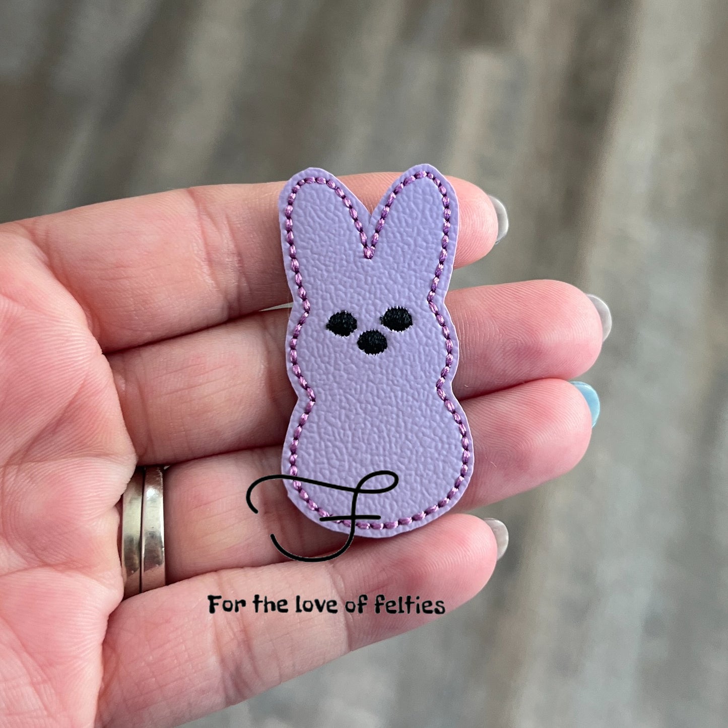 Purple Marshmallow Bunny Feltie