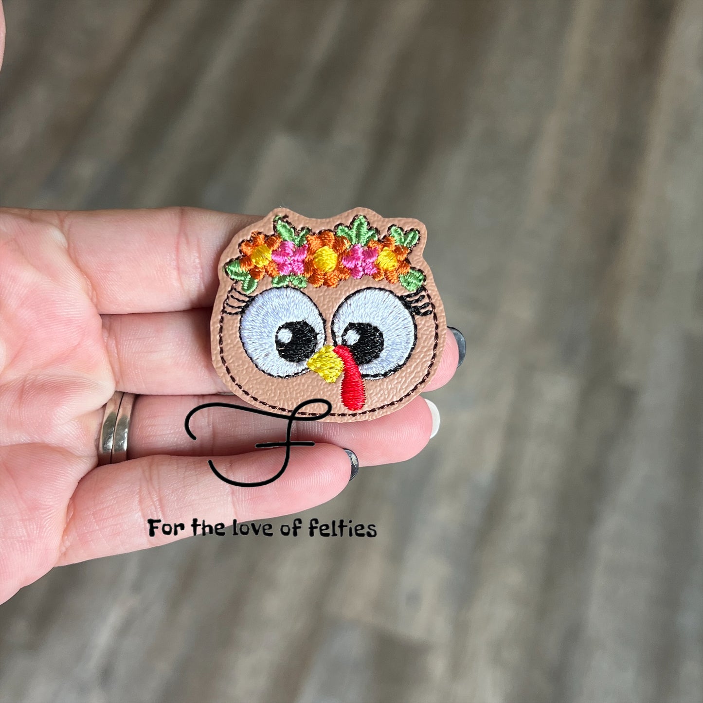 Flower Crown Turkey Feltie