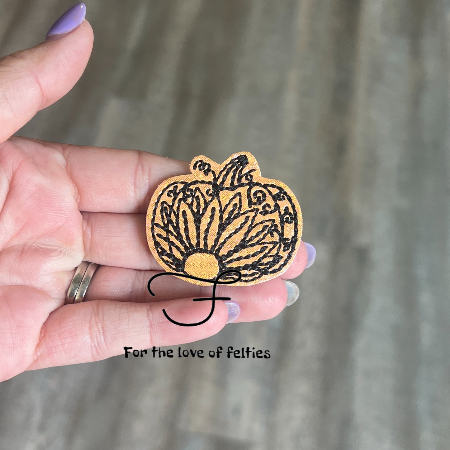 Pumpkin Sunflower Motif Feltie