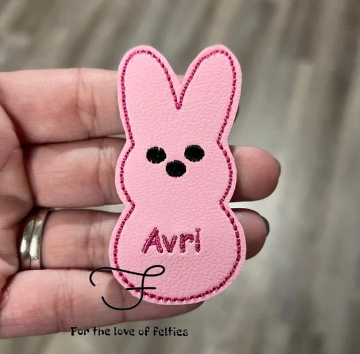 Personalized Bunny Peep Feltie