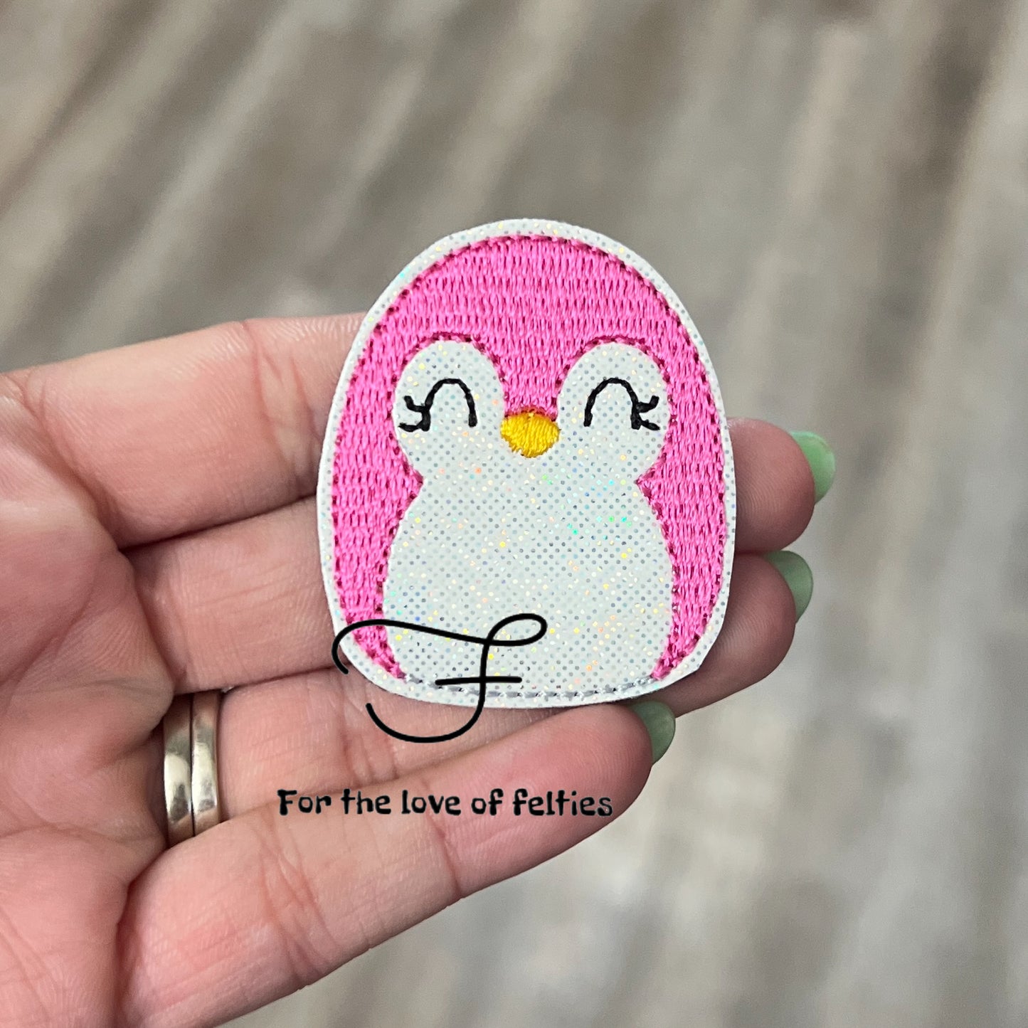 Pink Penguin Squishy Toy Feltie