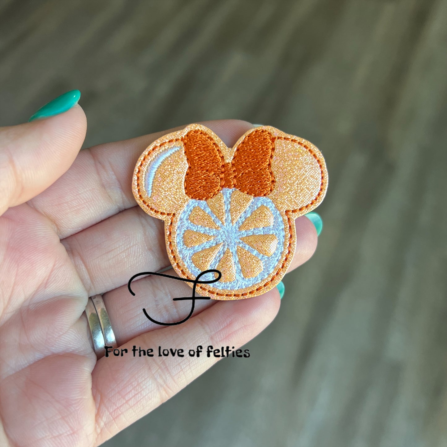 Orange Ms. Mouse Head Feltie