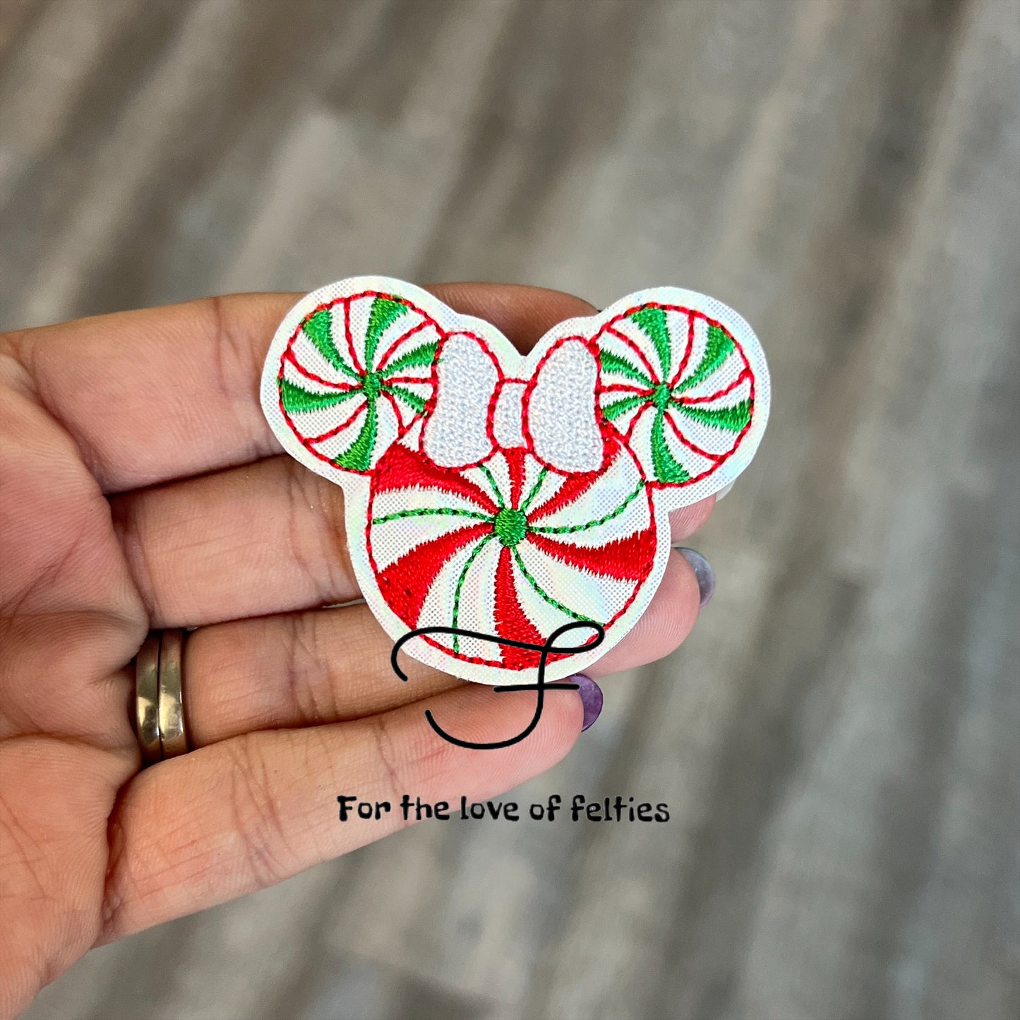 Girl Mouse Peppermint Feltie