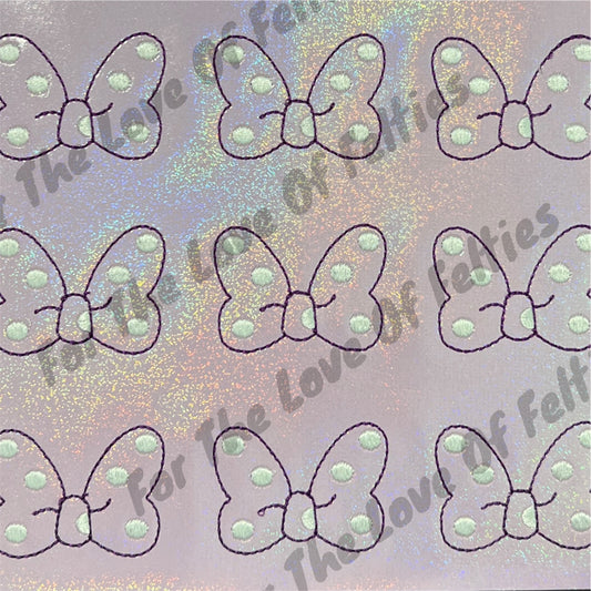Purple Mouse Bow Feltie