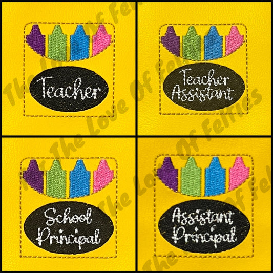 School Administration Crayon Box Feltie Set #1