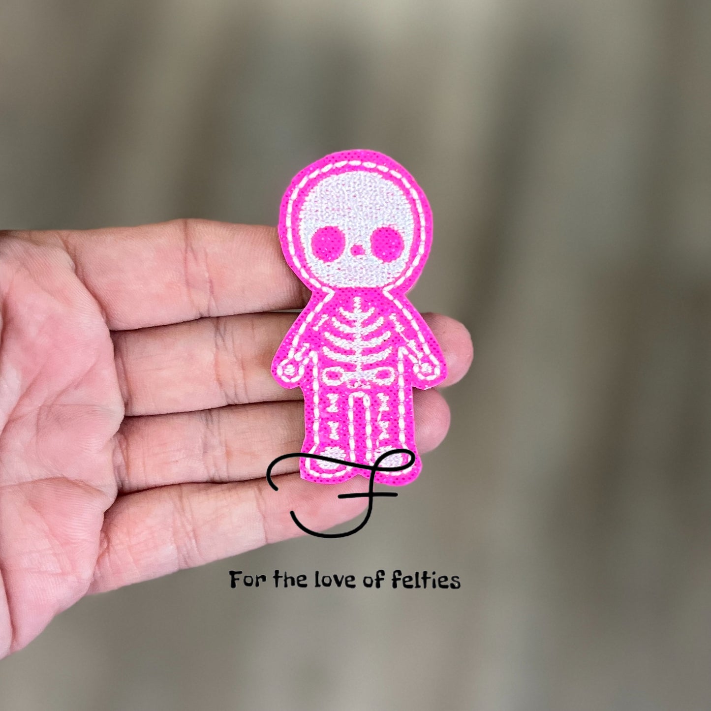 Glitter Skeleton Boy Feltie