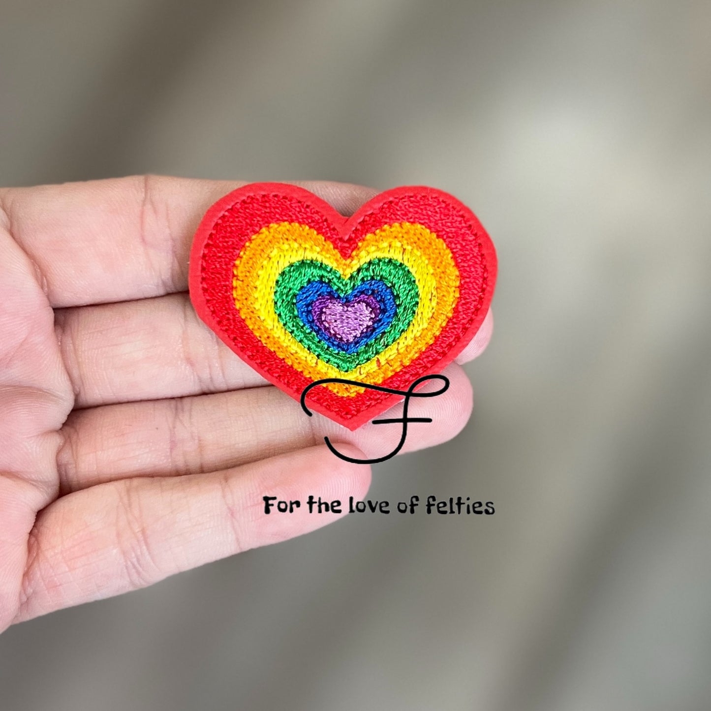 Rainbow Heart Feltie