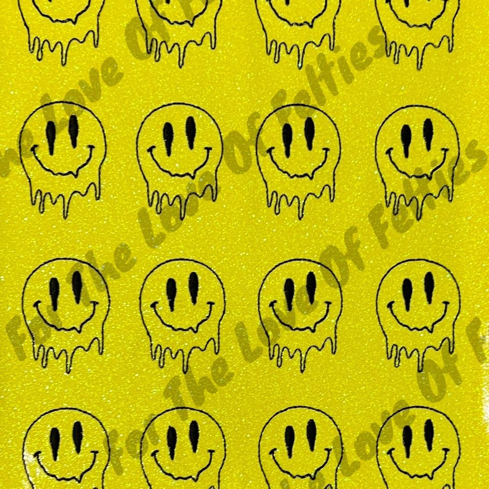 Yellow Melting Smiley Feltie