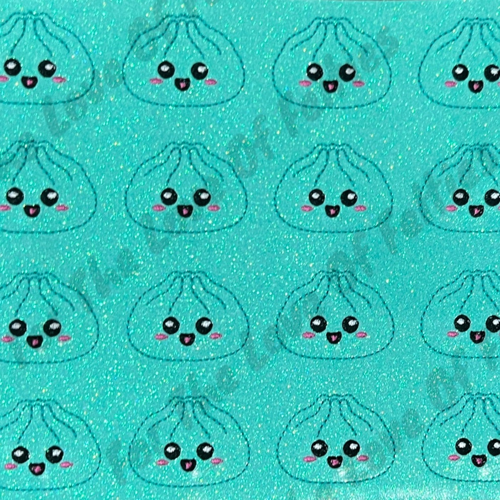 Teal Glitter Dumpling Feltie